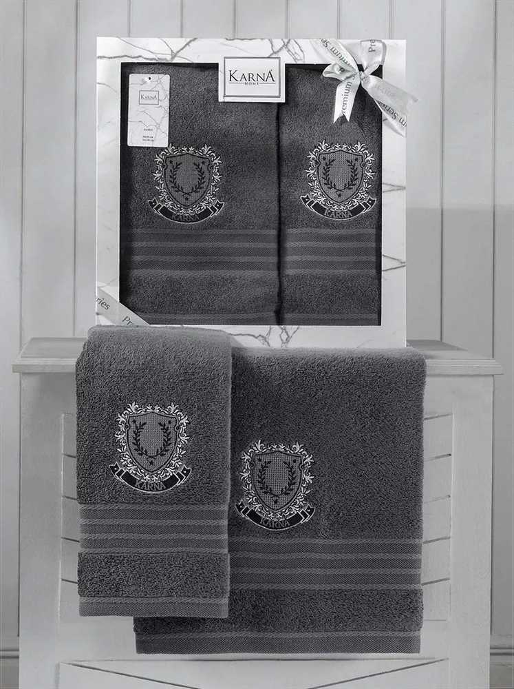 Rankšluostis Medvilninių rankšluosčių rinkinys dekoratyvinėje dėžutėje, 2 vnt., 50x90 cm ir 70x140 cm, 450 g/m², hipoalerginis, dovanų rinkinys voniai