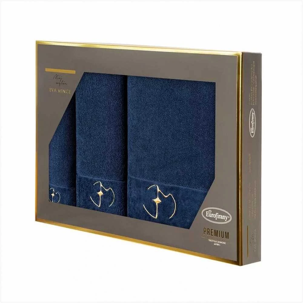 Rankšluostis Eurofirany Medvilninių rankšluosčių rinkinys dėžutėje, 3 dalys, 550 g/m², aksominis apvadas, siuvinėtas logotipas, vonios reikmenys, dovana