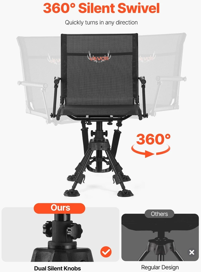 VEVOR Medžioklės kėdė su 360° pasukimu