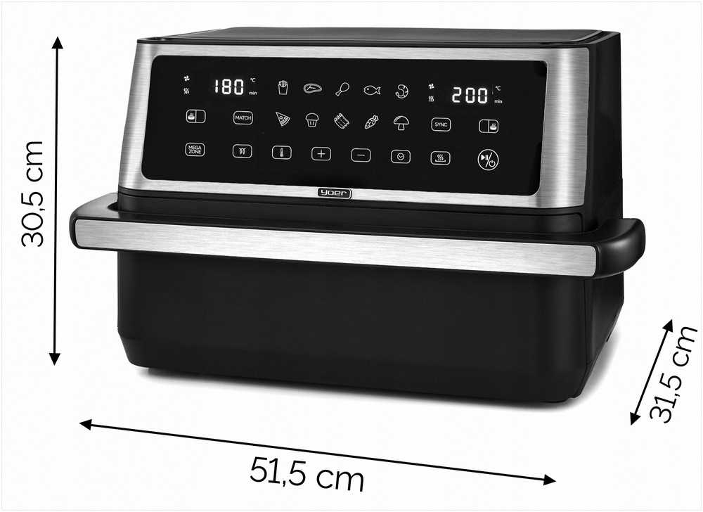 Megacrisp 11 litrų karšto oro gruzdintuvė, didelės galios 2800W, 6-in-1 daugiafunkcis virtuvės prietaisas, didelės talpos gruzdintuvė, orkaitė, grilis, džiovyklė, konvekcinė krosnelė