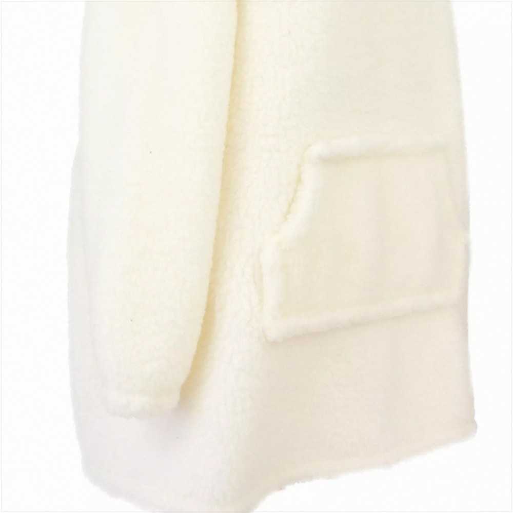 Merino vilnos džemperis, universalus dydis, didelis gobtuvas, kengūros kišenė, 420 g/m², ecru spalva, termoreguliacinis, kvėpuojantis, namams ir kelionėms, šiltas džemperis