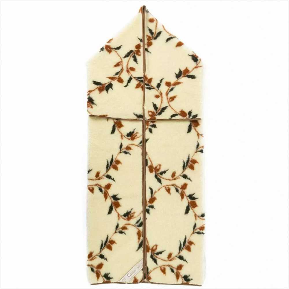 Merino vilnos kimono antklodė 2-in-1, 160x200 cm, rankovės, šilti namų drabužiai, šildantis reabilitacijos produktas, kreminė ruda, vilnonis pledas