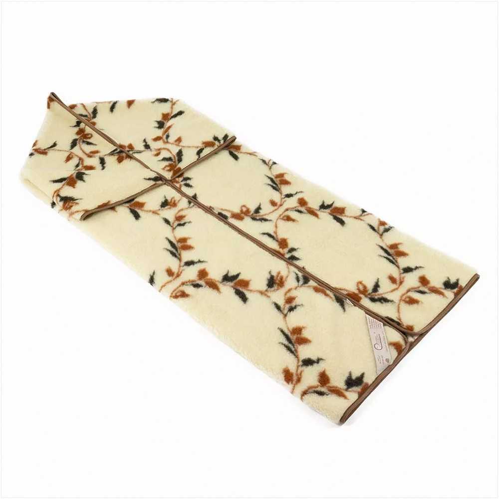 Merino vilnos kimono antklodė 2-in-1, 160x200 cm, rankovės, šilti namų drabužiai, šildantis reabilitacijos produktas, kreminė ruda, vilnonis pledas