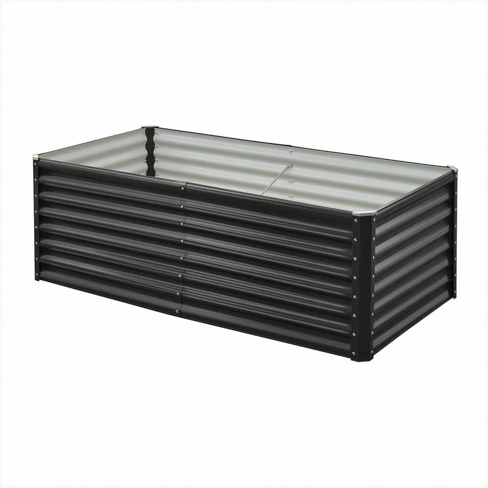 Metalinė pakeliama lysvė daržovėms ir žolelėms, cinkuota tvirta sodinimo dėžė, atviro dugno konstrukcija, 1800 mm x 900 mm x 600 mm sodo lysvė