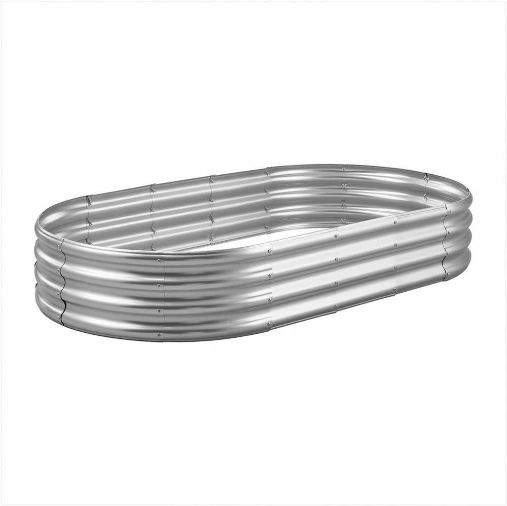 Metalinė pakelta lysvė daržovėms, gėlėms, sukulentams, cinkuota atviro dugno konstrukcija, didelis 1.8 x 0.9 m lovelis, lauko sodo lysvė