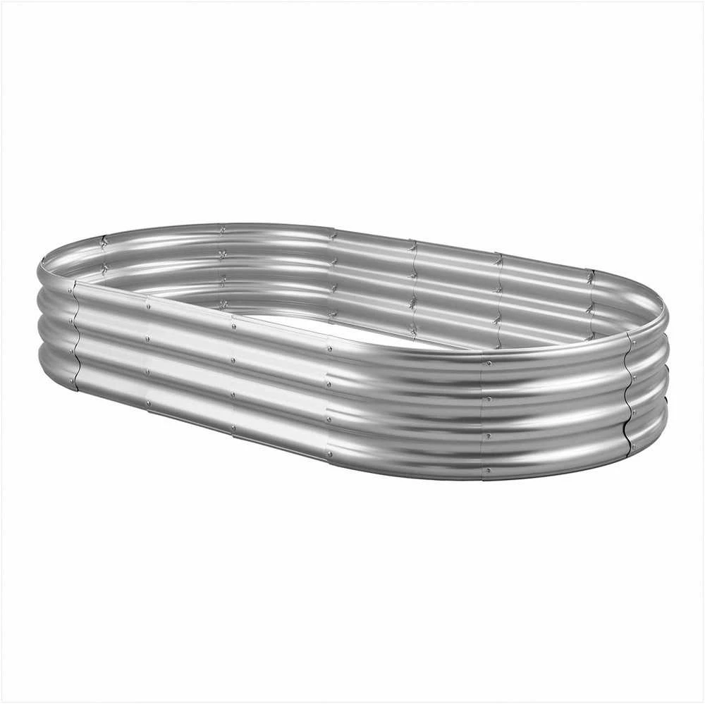 Metalinė pakelta lysvė daržovėms, gėlėms, sukulentams, cinkuota atviro dugno konstrukcija, didelis 1.8 x 0.9 m lovelis, lauko sodo lysvė
