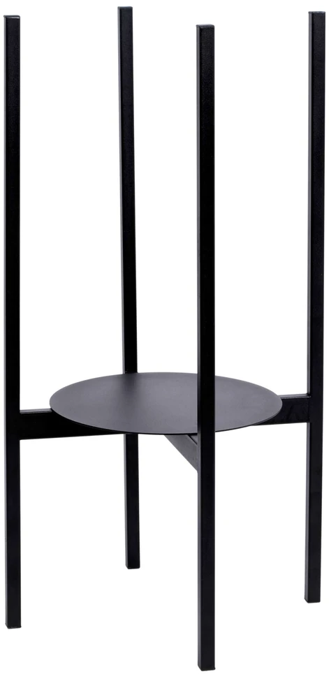 Metalinis augalų stovas gėlių vazonui, juodas, lofto stiliaus, 60 cm aukščio, kambarinis vazonų laikiklis, geležinis stovas augalams, dekoratyvinis padėklas gėlėms