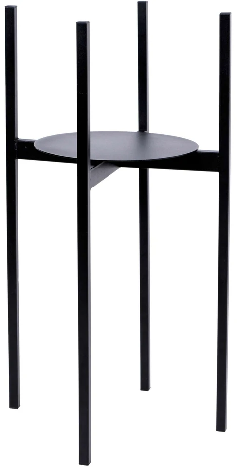 Metalinis augalų stovas gėlių vazonui, juodas, lofto stiliaus, 60 cm aukščio, kambarinis vazonų laikiklis, geležinis stovas augalams, dekoratyvinis padėklas gėlėms