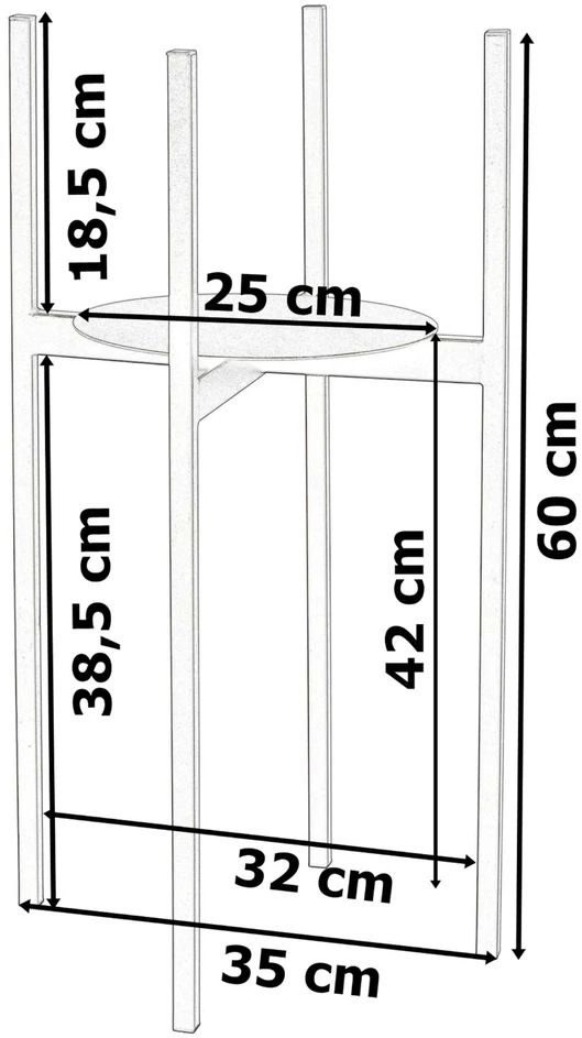 Metalinis augalų stovas gėlių vazonui, juodas, lofto stiliaus, 60 cm aukščio, kambarinis vazonų laikiklis, geležinis stovas augalams, dekoratyvinis padėklas gėlėms