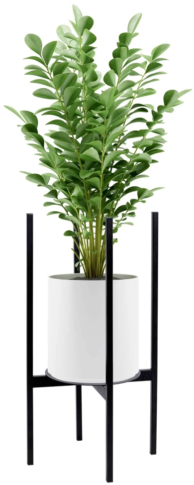 Metalinis augalų stovas gėlių vazonui, juodas, lofto stiliaus, 60 cm aukščio, kambarinis vazonų laikiklis, geležinis stovas augalams, dekoratyvinis padėklas gėlėms
