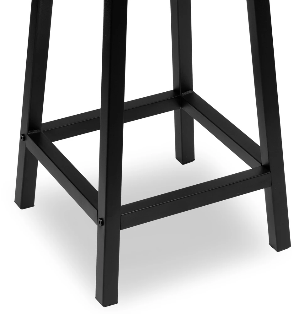 Metalinis baro kėdė FLINT, rustic loft stiliaus, sendinto ąžuolo sėdynė, 65 cm aukščio, virtuvės baro taburetė, pusbario kėdė