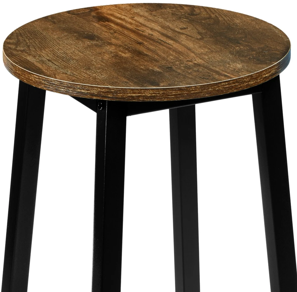 Metalinis baro kėdė FLINT, rustic loft stiliaus, sendinto ąžuolo sėdynė, 65 cm aukščio, virtuvės baro taburetė, pusbario kėdė