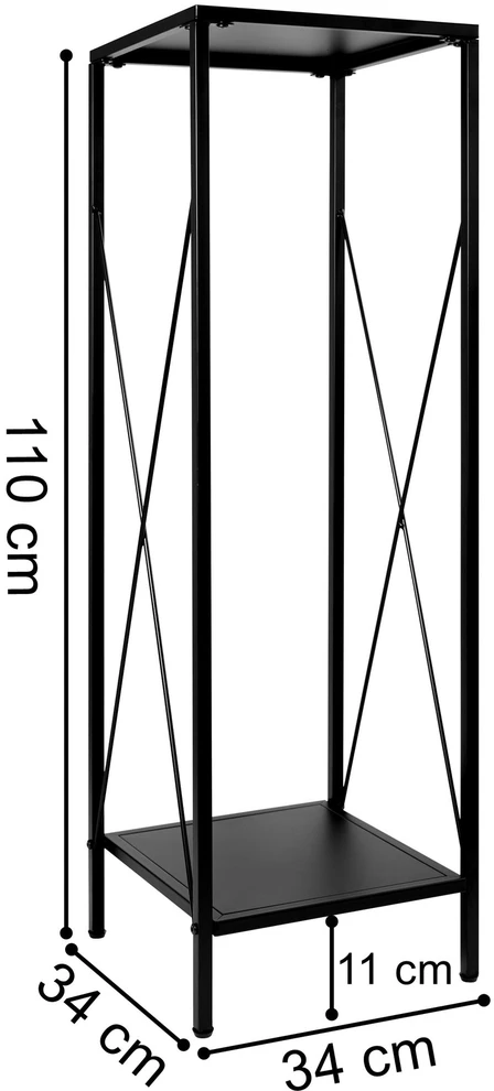 Metalinis malkinės stovas, 2 lentynos, juodas matinis, 100 kg, malkų laikiklis namams, malkų saugykla