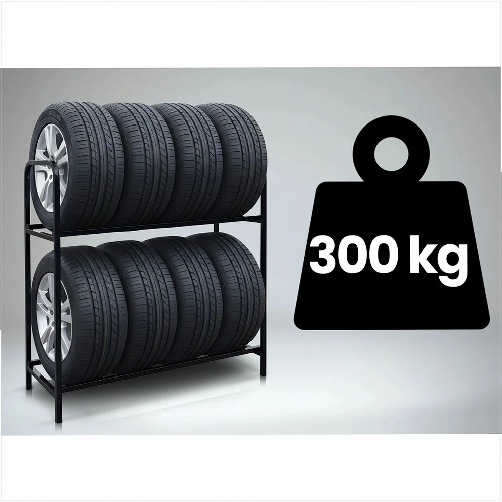 Metalinis padangų stovas-lentyna 8 padangoms Humberg HM-386