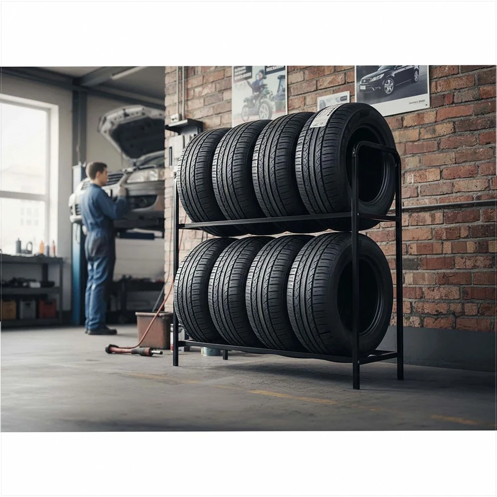 Metalinis padangų stovas-lentyna 8 padangoms Humberg HM-386