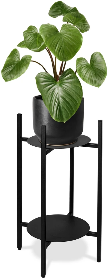 Metalinių augalų stovas SAMIR, juodas, gėlių stovas, 61 cm aukščio, moderniam vazonui, geležinis, kambariniams augalams