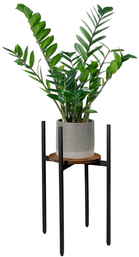 Metalinių gėlių stovas TORRE RUSTIC 60 cm, juodas, plieno augalų stovas, gėlių ekspozicija namams, metalinis stovas gėlėms