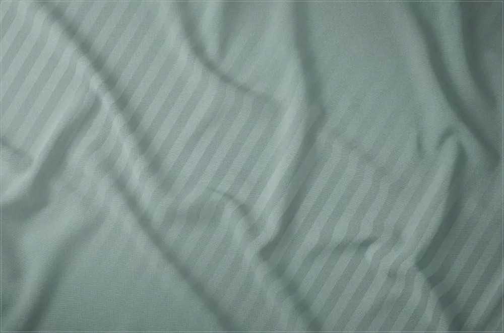 Detexpol Mėtų žalios spalvos damasto patalynės komplektas, 160x200 cm antklodės užvalkalas su dviem 70x80 cm pagalvių užvalkalais, 1 cm pločio juostelės, OEKO-TEX sertifikatas, medvilninė patalynė miegamajam