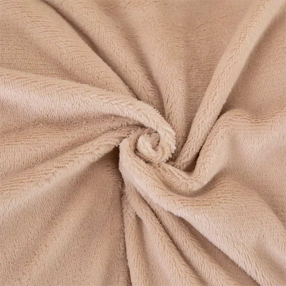 Mikropluošto patalynės komplektas 160x200 cm, jaukus šviesiai smėlio spalvos pliušinis meškiuko dizainas, minkštas lengvas antklodės užvalkalas su pagalvių užvalkalais, švelni miego tekstilė
