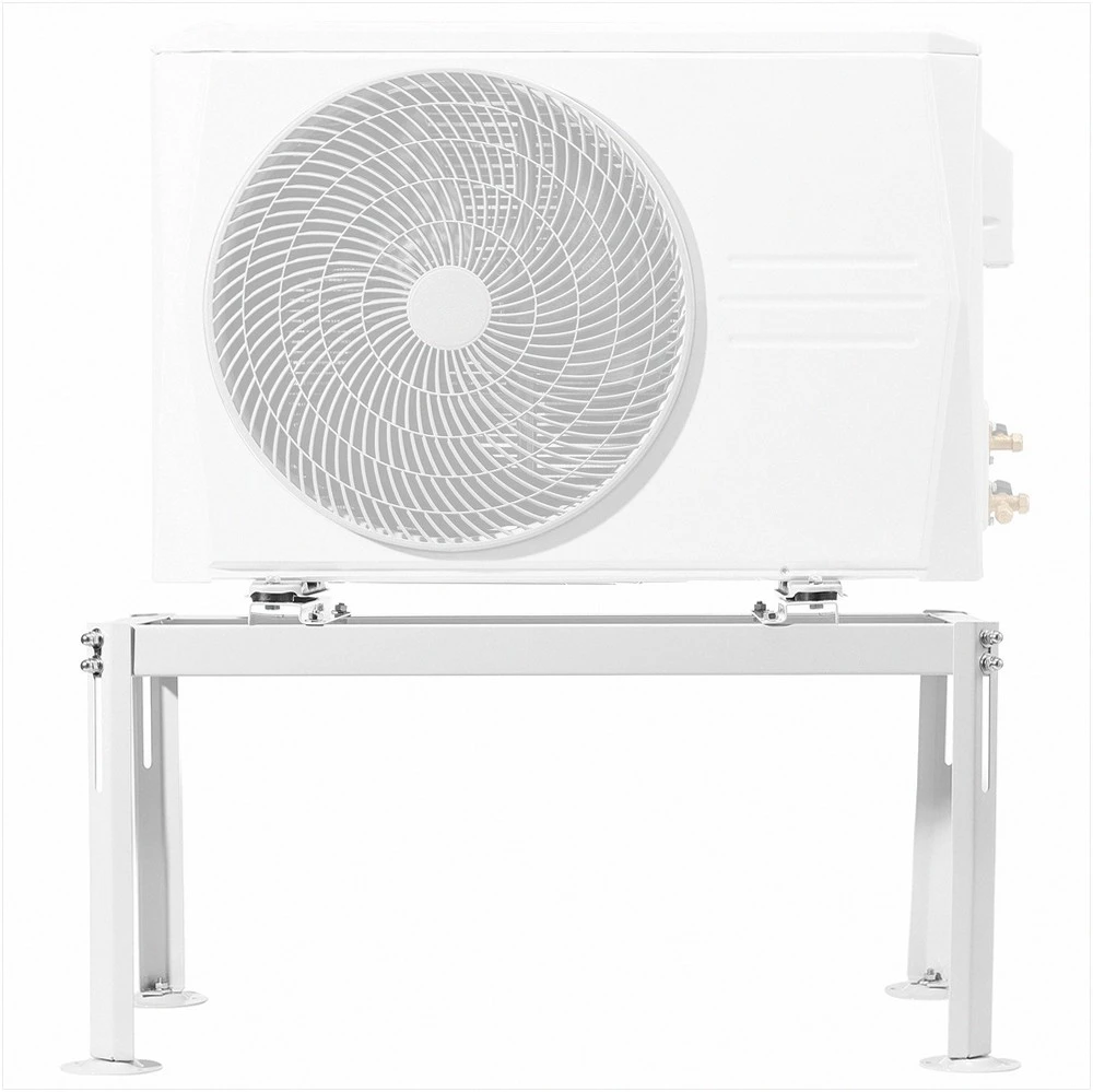 Mini Split antžeminis stovas kondicionieriams ir šilumos siurbliams, reguliuojamas antivibracinis sunkiasvoris lauko bloko laikiklis, 200 kg galia, 850x430x400 mm