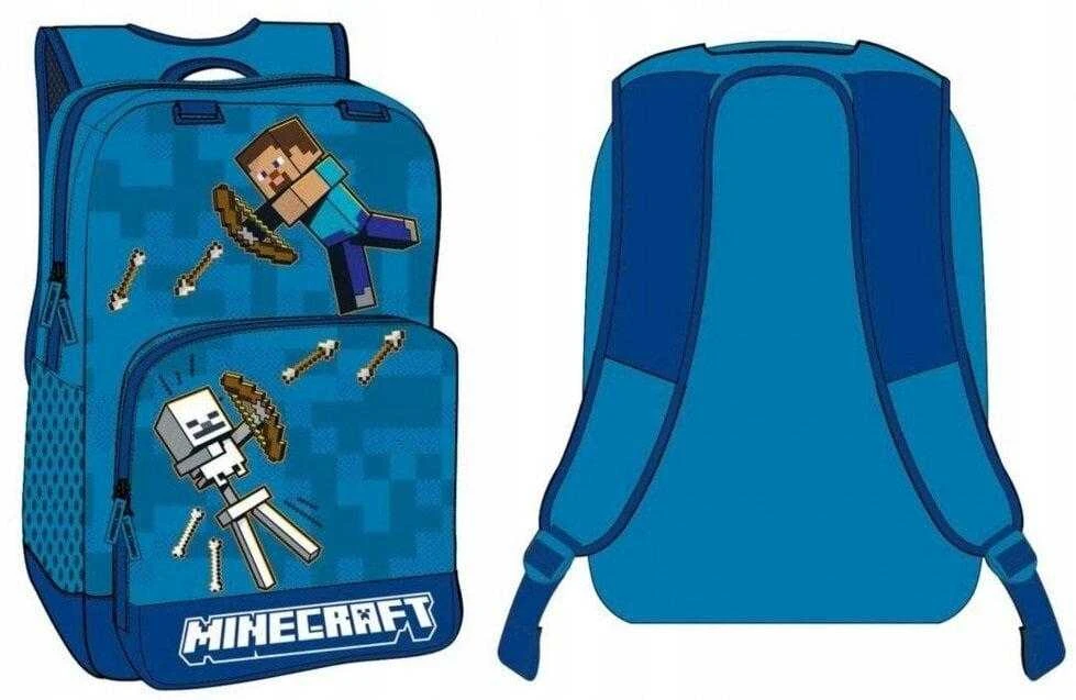 Mokyklinė kuprinė Minecraft, mėlyna