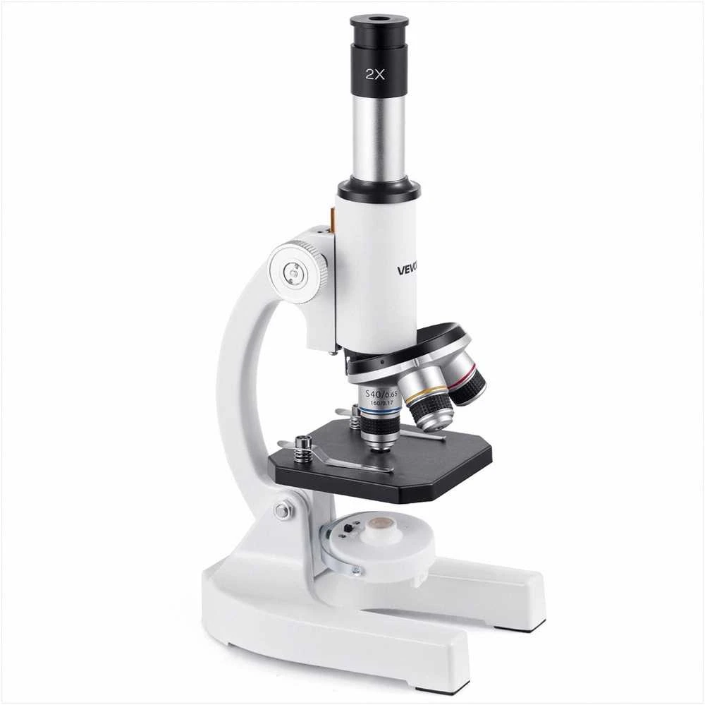 Monokuliarinis mikroskopas suaugusiems, profesionalus sudėtinis rinkinys su 40-2000x didinimu, aliuminio lydinio konstrukcija, LED šviesa ir telefono laikikliu, edukacinis laboratorinis mikroskopas