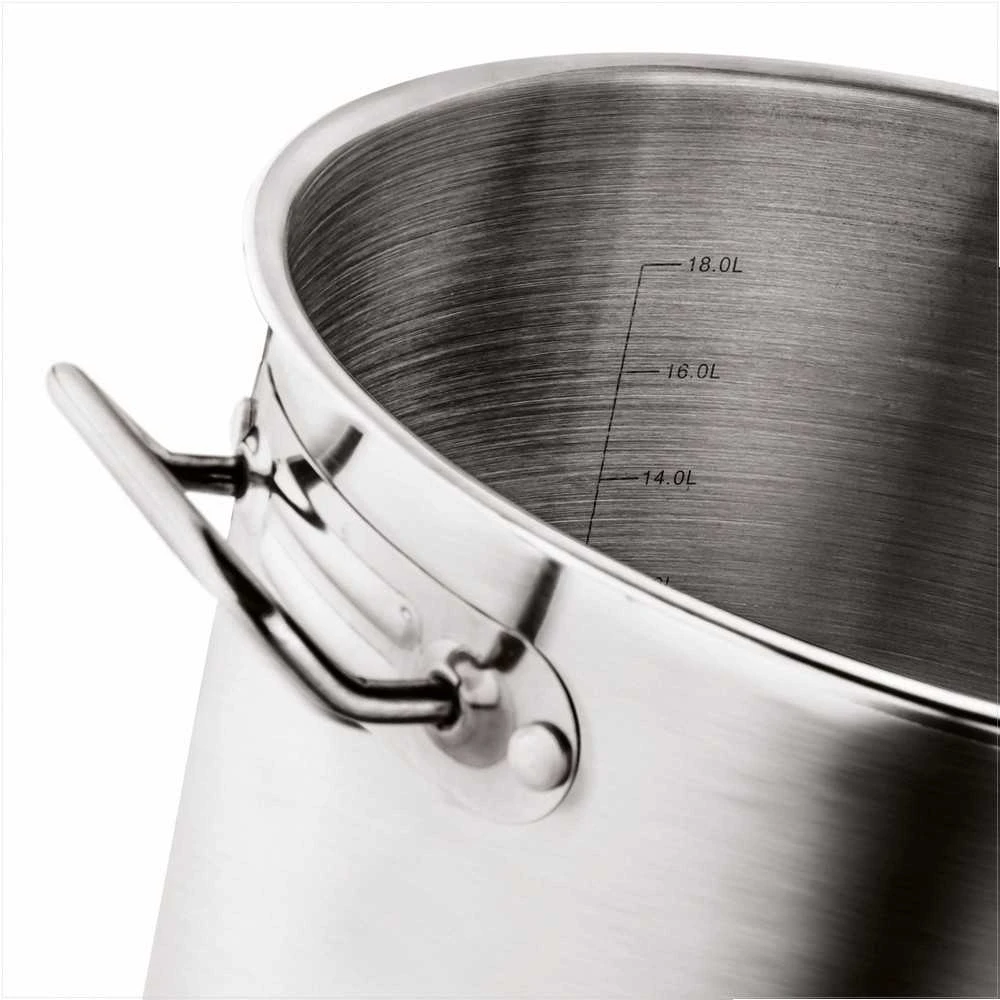 Tadar Nerūdijančio plieno puodas 20.5 litrų indukcijai, didelės talpos puodas tinkamas indaplovėms, 20.5L plieno puodas, indukcinis virimo puodas, didelis virtuvinis puodas troškiniams