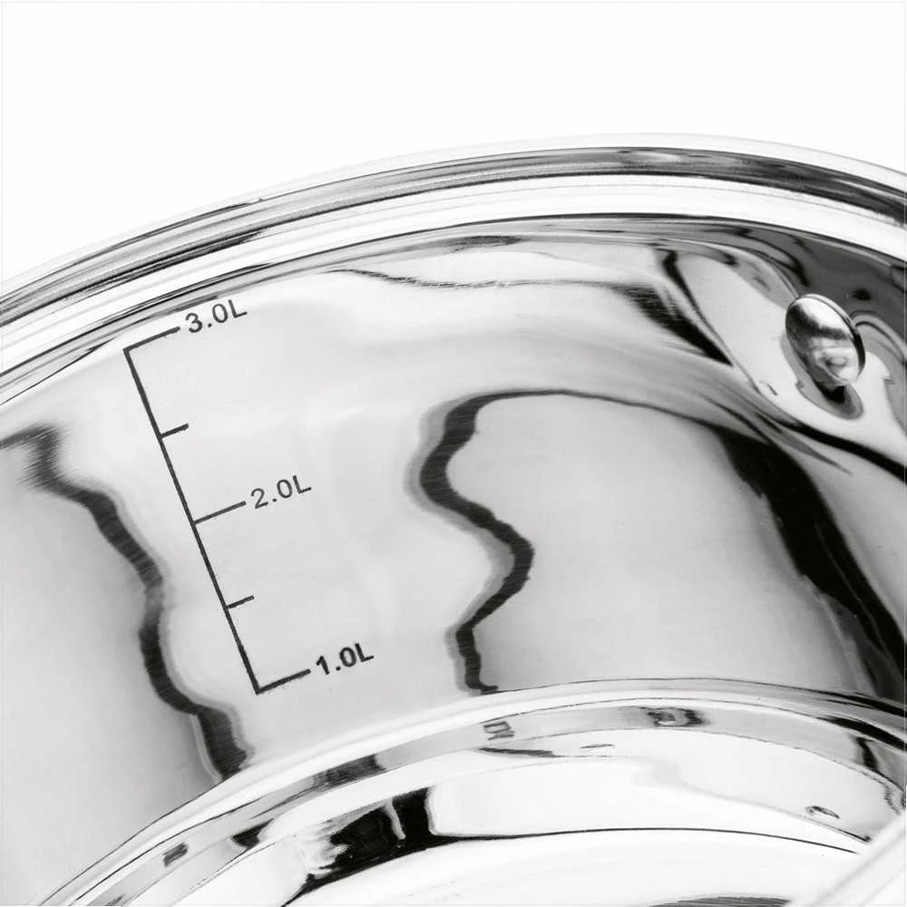 Nerūdijančio plieno puodų rinkinys universaliam gaminimui, tinkamas indukcijai, plaunamas indaplovėje, 3 dydžiai 16 cm 20 cm 24 cm, virtuvės indų komplektas