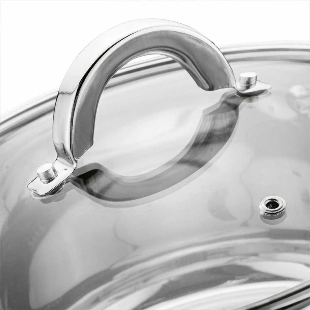 Nerūdijančio plieno puodų rinkinys universaliam gaminimui, tinkamas indukcijai, plaunamas indaplovėje, 3 dydžiai 16 cm 20 cm 24 cm, virtuvės indų komplektas