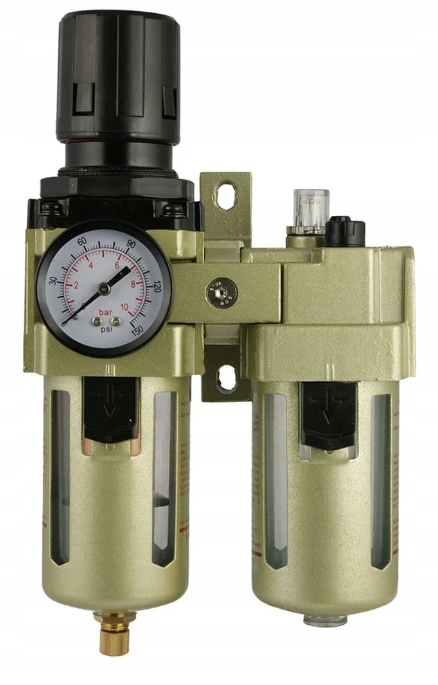 Oro filtro reguliatoriaus tepalinė, pneumatinės sistemos oro paruošimo įrenginys, 10 mikronų filtravimas, 5000 l/min