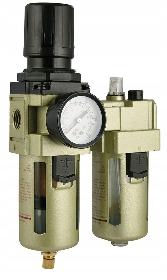 Oro filtro reguliatoriaus tepalinė, pneumatinės sistemos oro paruošimo įrenginys, 10 mikronų filtravimas, 5000 l/min