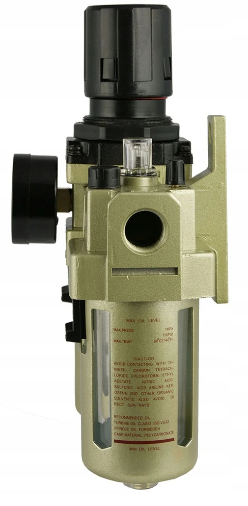 Oro filtro reguliatoriaus tepalinė, pneumatinės sistemos oro paruošimo įrenginys, 10 mikronų filtravimas, 5000 l/min