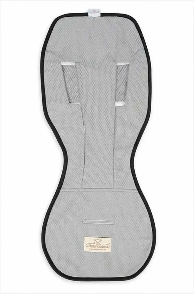 Baby Matex PADDI AIR spaudimą mažinantis įdėklas, pilkas, Cybex vežimėliams, kvėpuojanti medvilnė, 3D komforto sluoksnis, vaikiško vežimėlio priedas, minkštas įklotas