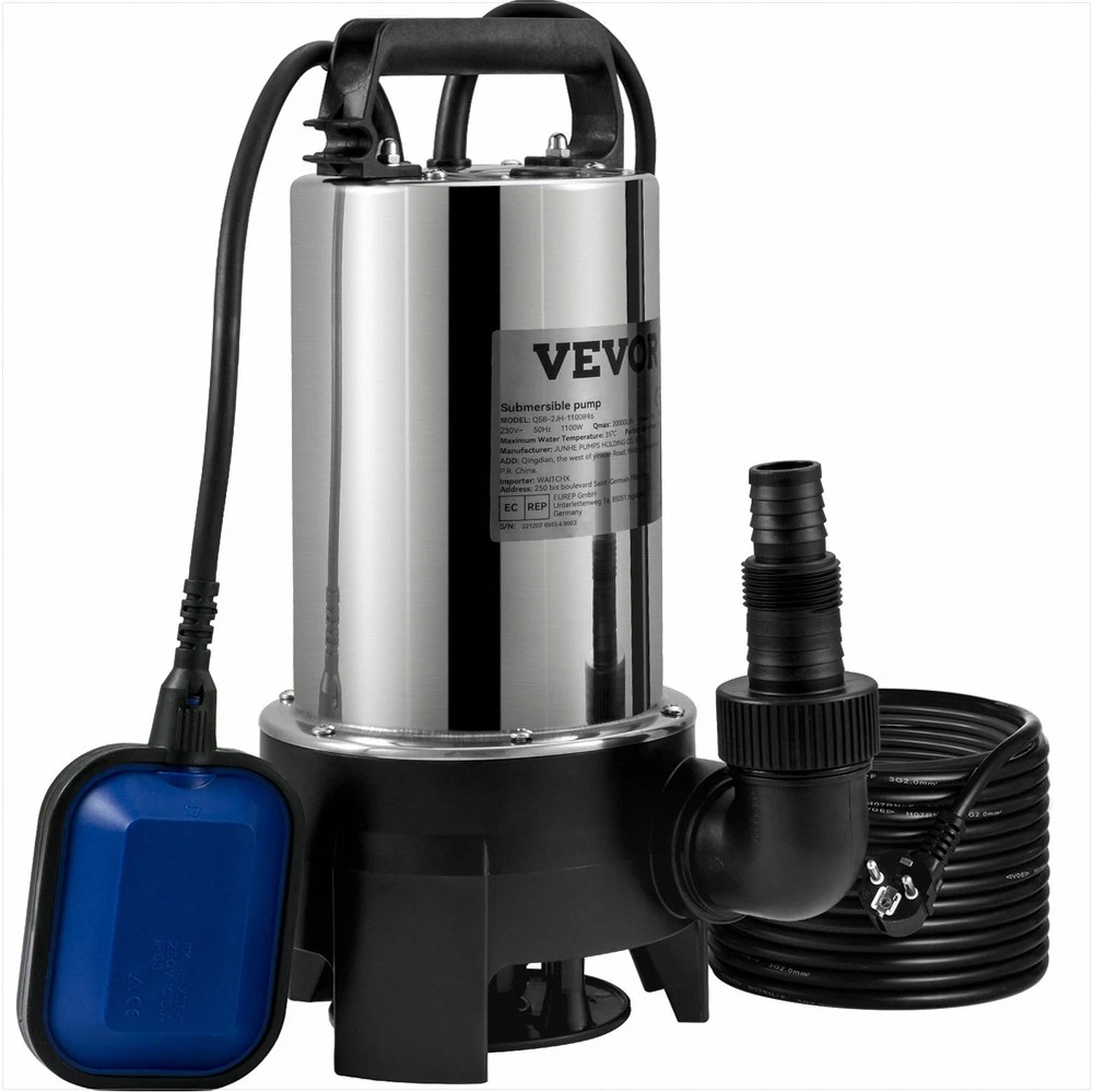 VEVOR Panardinamas vandens siurblys 1100W, 20,000 l/h