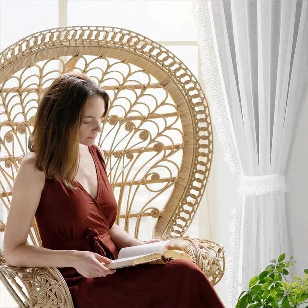 Eurofirany Paruoštas poliesterio užuolaidų komplektas su kutais, lazeriu pjauti kraštai, 140x270 cm dalys, baltos dieninės užuolaidos moderniam interjerui, lengvas audinys