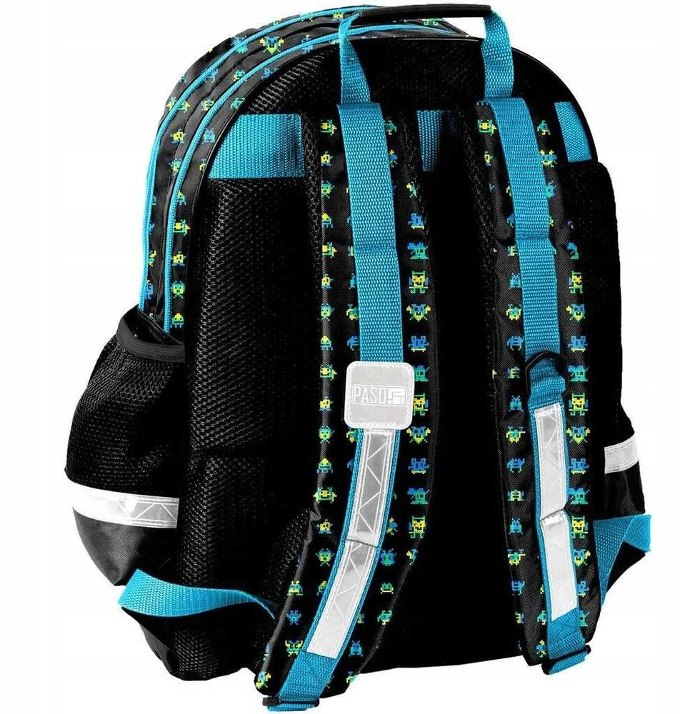 Paso Backpack Mokyklinė kuprinė, juoda, 35 cm