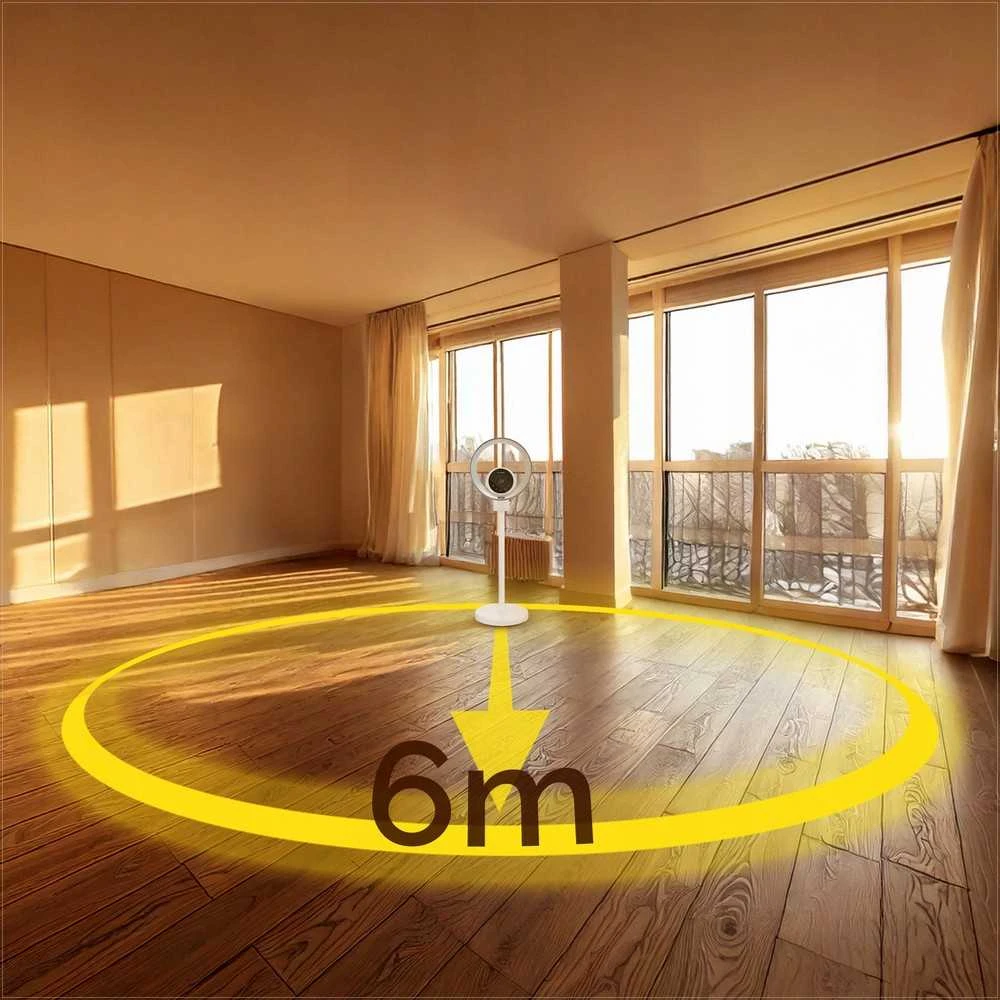 Pastatomas ventiliatorius be menčių 4in1 su oro gryninimo funkcija ir naktine lempa, WiFi valdymas, HEPA filtras ir UV lempa, išmanus ventiliatorius namams, oro valytuvas