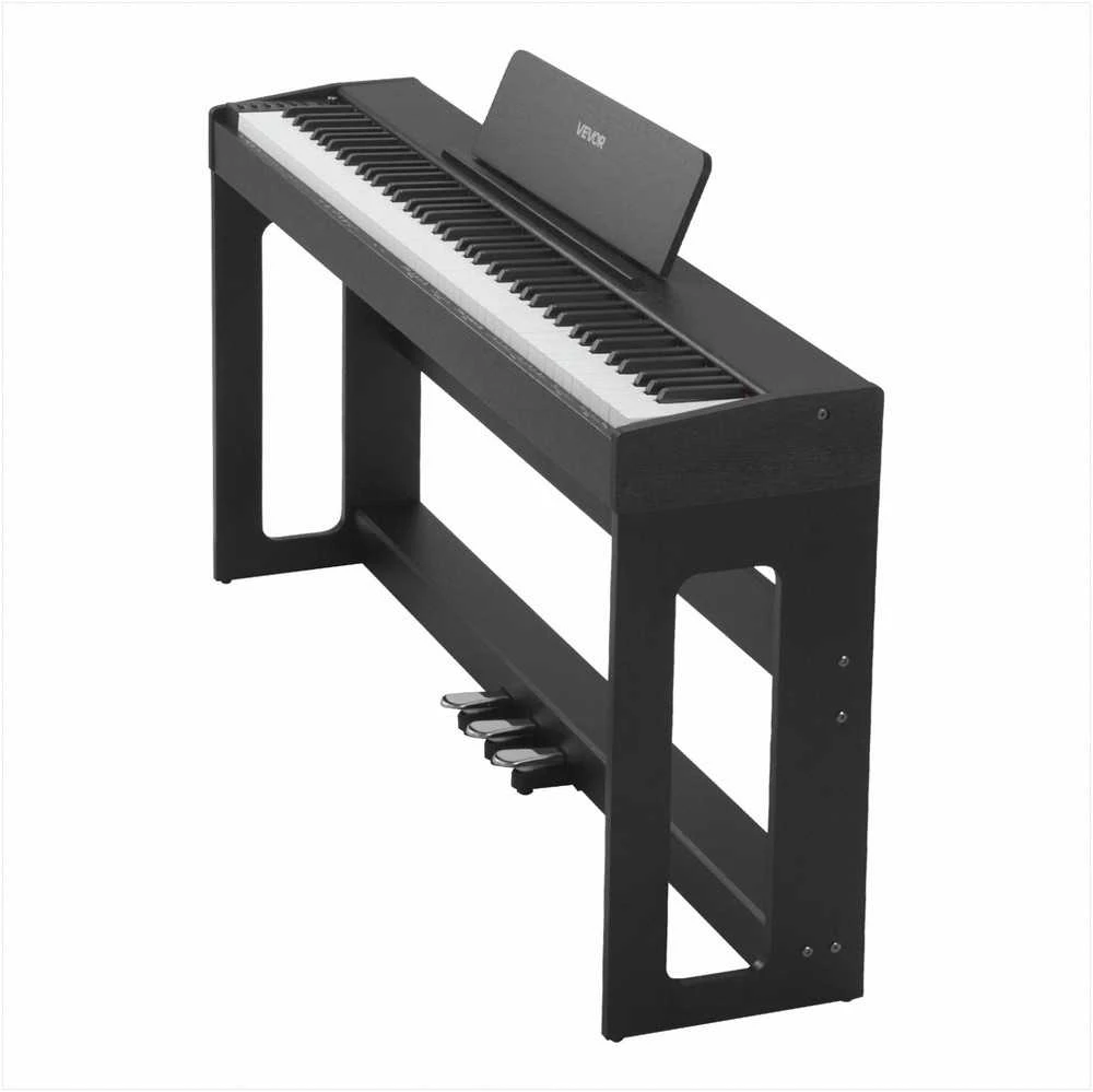 Pasvertas skaitmeninis pianinas pradedantiesiems, pilnai pasverta 88 klavišų klaviatūra su stovu, trigubu pedalu, 280 tonų, „Bluetooth“ ir MIDI, įrašymo funkcija