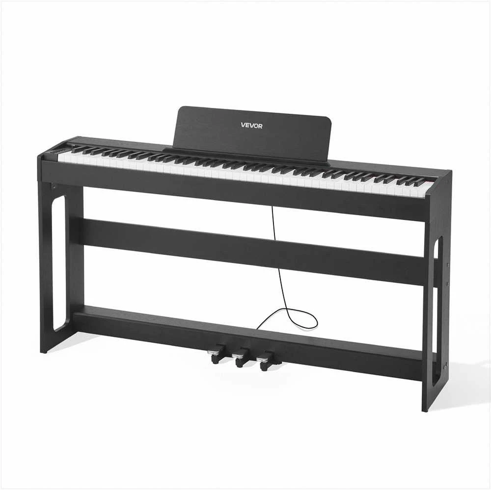 Pasvertas skaitmeninis pianinas pradedantiesiems, pilnai pasverta 88 klavišų klaviatūra su stovu, trigubu pedalu, 280 tonų, „Bluetooth“ ir MIDI, įrašymo funkcija