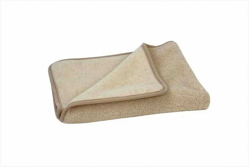 Merino vilnos pledas vaikams, 100% natūrali vilna, 480 g/m², smėlio spalva, kapučino apvadas, lovelės ir žaidimų kilimėlis, šildantis ir reabilitacinis užklotas, minkštas vilnonis apklotas