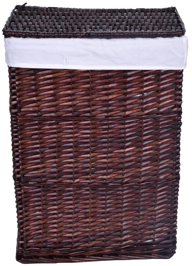Pintinė skrynia 48x36x66 cm, 114L, ruda, rankų darbo, daiktadėžė, krepšys, lagaminas