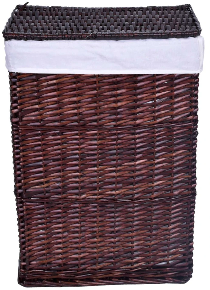 Pintinis krepšys 60x40x30 cm, 72L, rudas skalbinių krepšys, drabužių, skalbinių dėžė