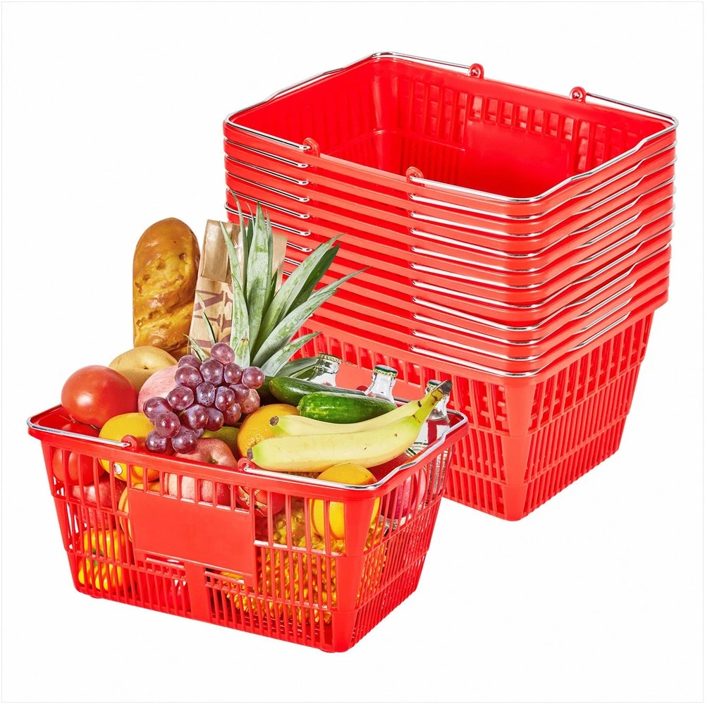 VEVOR Krepšiai pirkiniams, 12 vnt, 21L, raudoni