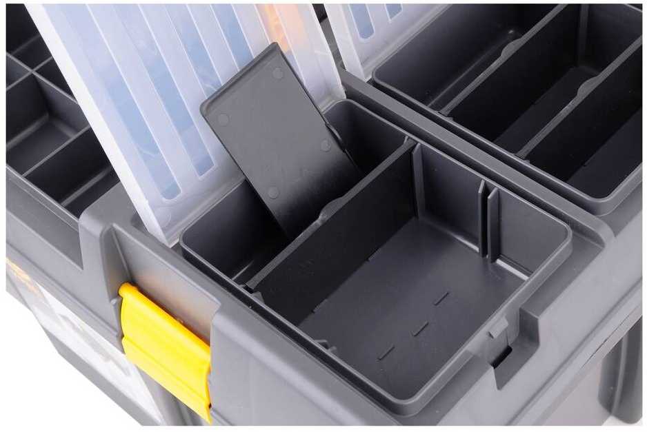Plastikinė įrankių dėžė 26", su nuimamu dėklu, PVC įrankių dėžė, įrankių dėžė-organaizeris, įrankių laikymo dėžė
