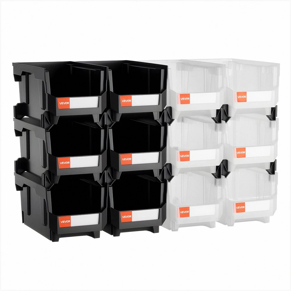 VEVOR Plastikinės sandėliavimo dėžutės 37.7 x 21.5 x 18 cm