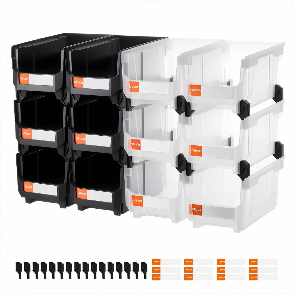 VEVOR Plastikinės sandėliavimo dėžutės 37.7 x 21.5 x 18 cm