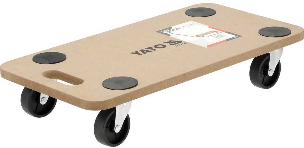 Platforminis vežimėlis su traukos strypu, 200 kg keliamoji galia, MDF platforma, 4 ratų platforminis vežimėlis