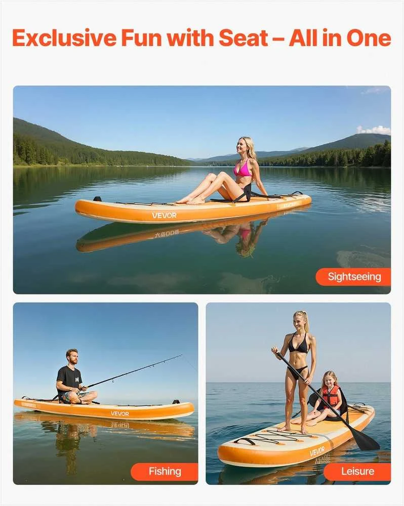 VEVOR Pripučiama irklentė su sėdyne 3.23m x 84cm