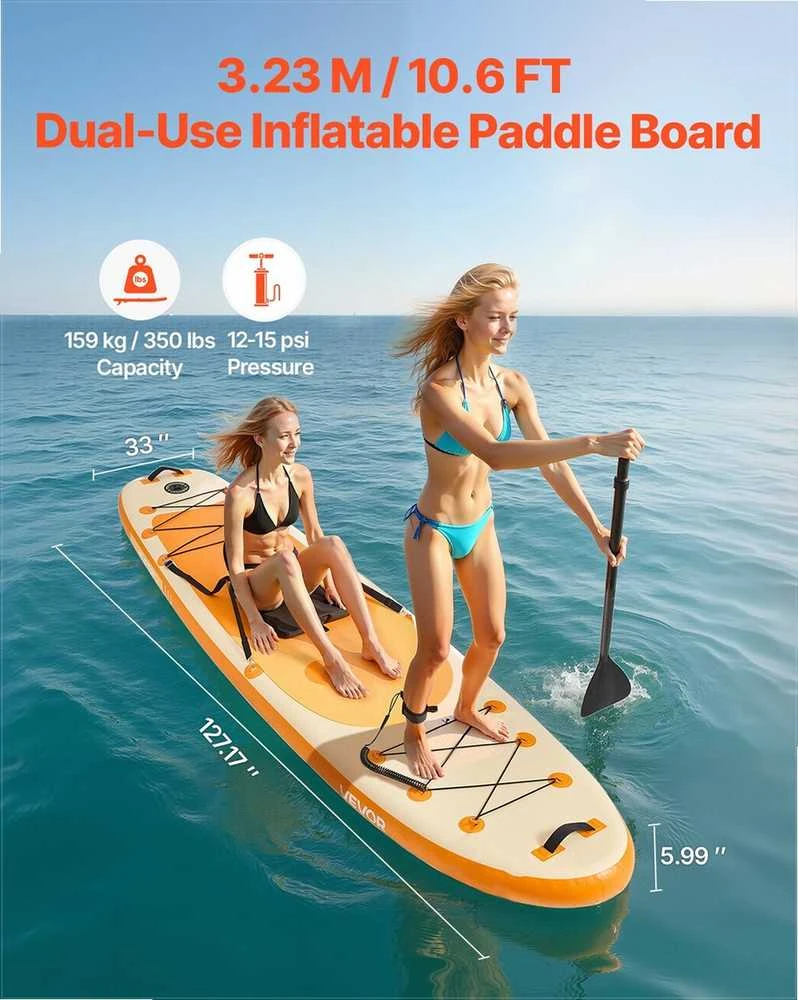 VEVOR Pripučiama irklentė su sėdyne 3.23m x 84cm