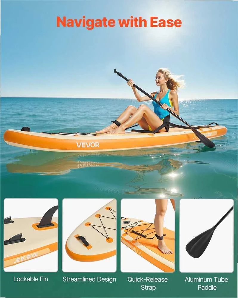 VEVOR Pripučiama irklentė su sėdyne 3.23m x 84cm